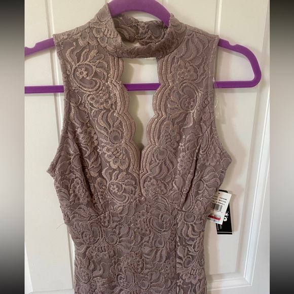Mocha halter neck bodycon lace detail XS dress NWT - Picture 3 of 6